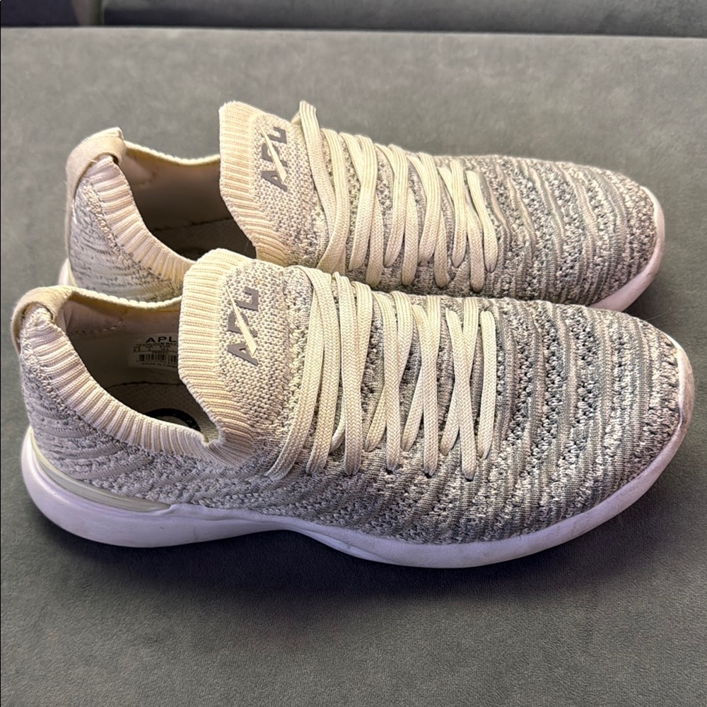 APL Women's Knit Sneakers - Cream and Gray
